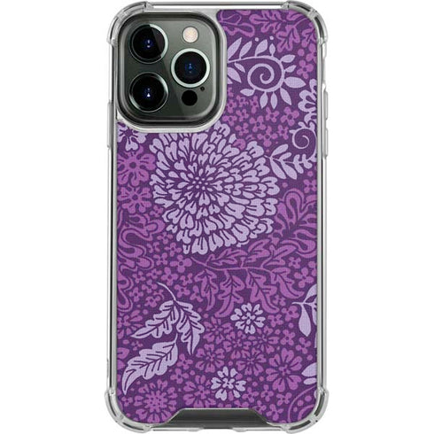 Radiant Orchid Floral iPhone 13 Pro Max Clear Case