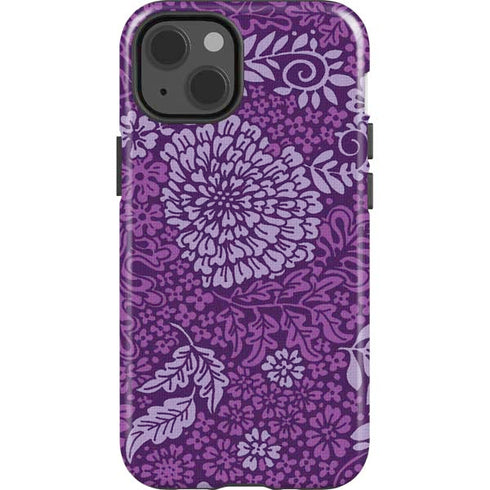 Radiant Orchid Floral iPhone 15 Impact Case