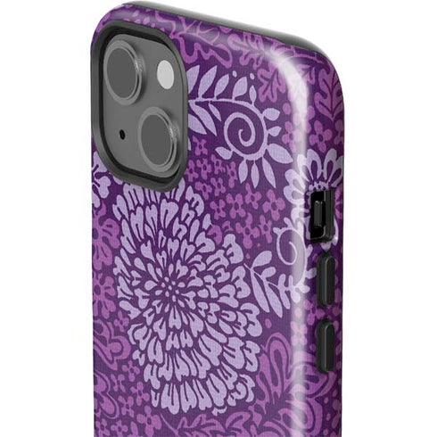 Radiant Orchid Floral iPhone 14 Impact Case