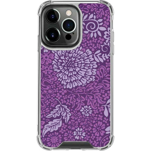 Radiant Orchid Floral iPhone 15 Pro Clear Case