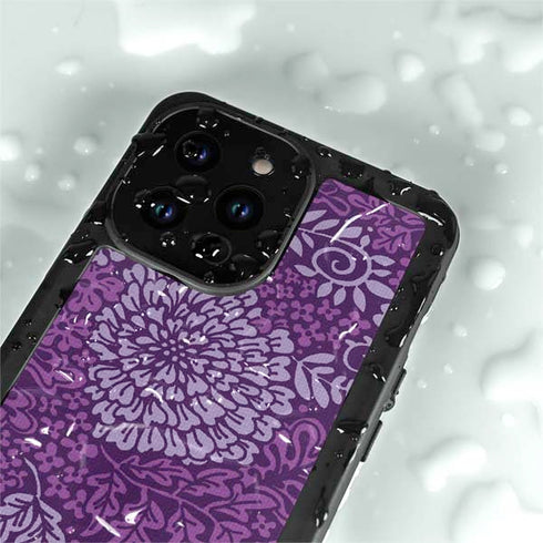 Radiant Orchid Floral iPhone 14 Pro Max Waterproof Case