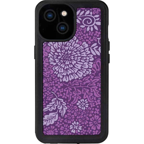 Radiant Orchid Floral iPhone 15 Waterproof Case