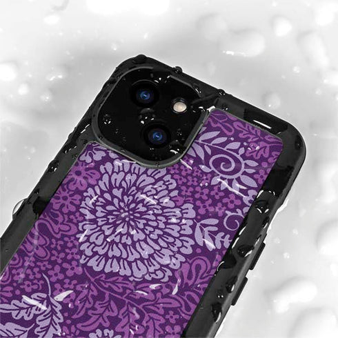 Radiant Orchid Floral iPhone 15 Waterproof Case