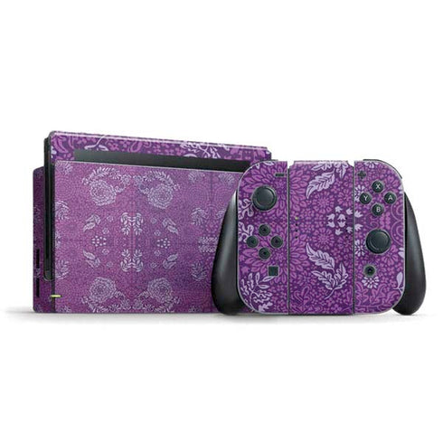 Radiant Orchid Floral Nintendo Switch Bundle Skin