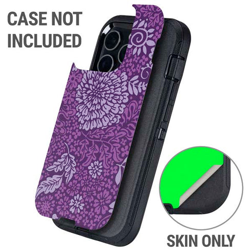 Radiant Orchid Floral Otterbox Defender iPhone Skin