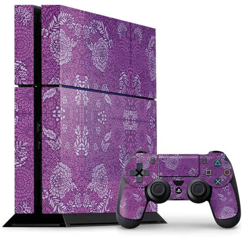 Radiant Orchid Floral PS4 Console and Controller Bundle Skin