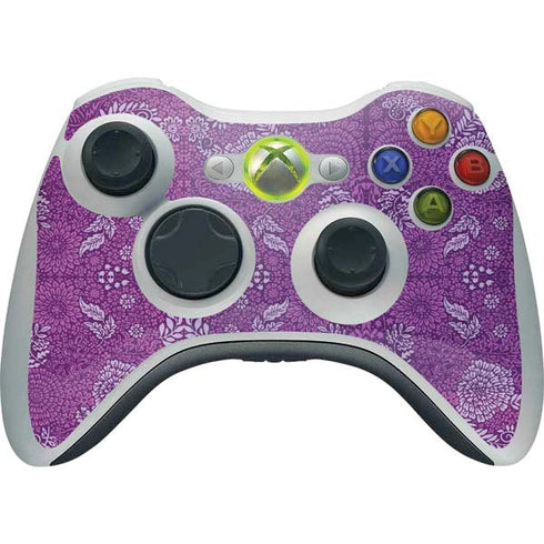 Radiant Orchid Floral Xbox 360 Wireless Controller Skin