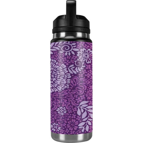 Radiant Orchid Floral YETI Rambler 26oz Bottle Skin