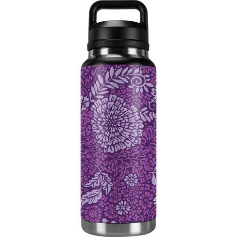 Radiant Orchid Floral YETI Rambler 36oz Bottle Skin