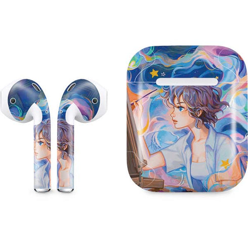 Rainbow Anime Artist Painter by Ivy Dolamore Apple AirPods Skin