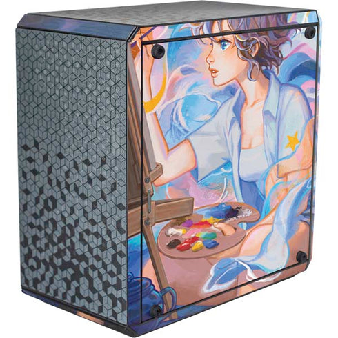 Rainbow Anime Artist Painter by Ivy Dolamore Cooler Master MasterBox Q300L Mini Tower Skin