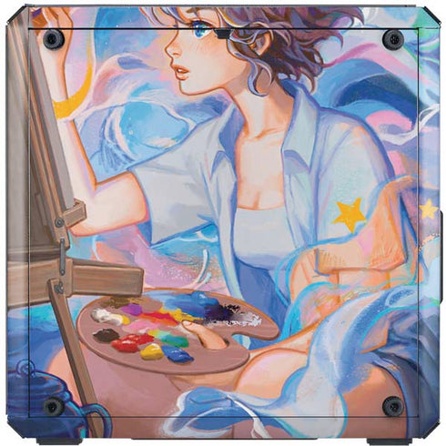 Rainbow Anime Artist Painter by Ivy Dolamore Cooler Master MasterBox Q300L Mini Tower Skin
