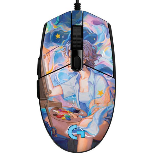Rainbow Anime Artist Painter by Ivy Dolamore G203 Prodigy RGB Wired Gaming Mouse Skin