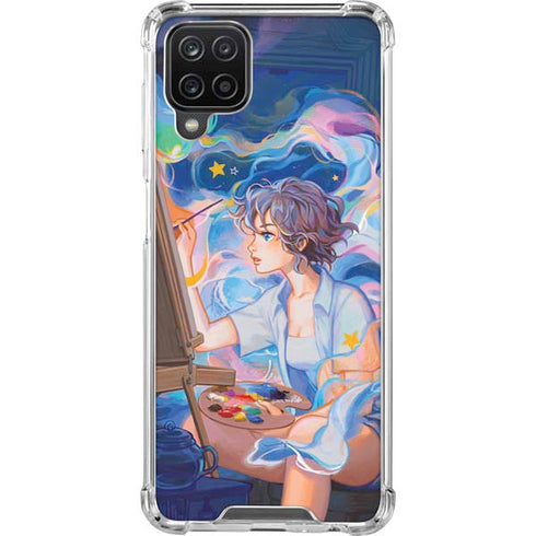 Rainbow Anime Artist Painter by Ivy Dolamore Galaxy A12 Clear Case