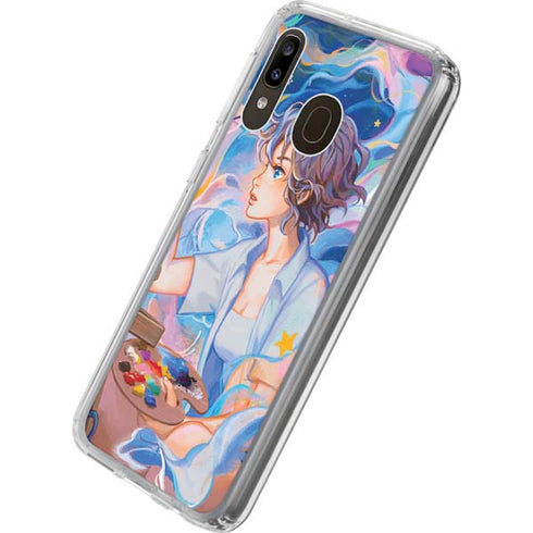 Rainbow Anime Artist Painter by Ivy Dolamore Galaxy A20 Clear Case