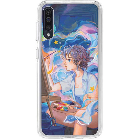 Rainbow Anime Artist Painter by Ivy Dolamore Galaxy A50 Clear Case