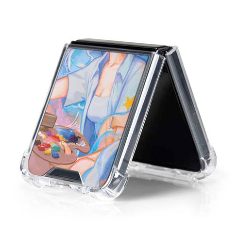 Rainbow Anime Artist Painter by Ivy Dolamore Galaxy Z Flip5 5G Clear Case