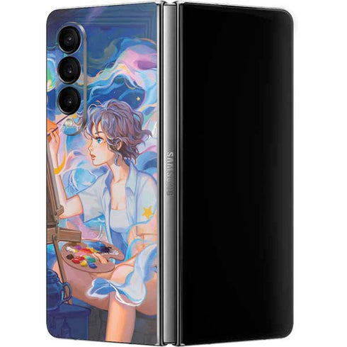 Rainbow Anime Artist Painter by Ivy Dolamore Galaxy Z Fold4 5G Skin