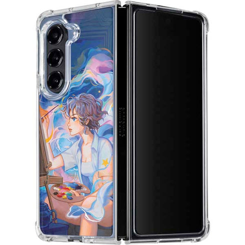 Rainbow Anime Artist Painter by Ivy Dolamore Galaxy Z Fold5 5G Clear Case