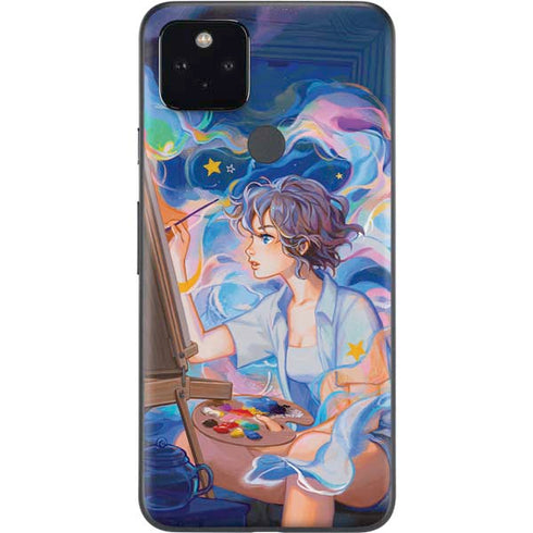 Rainbow Anime Artist Painter by Ivy Dolamore Google Pixel 4a 5G Skin