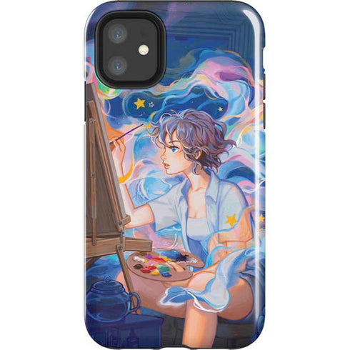 Rainbow Anime Artist Painter by Ivy Dolamore iPhone 11 Impact Case