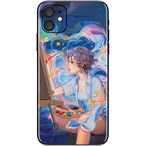 Rainbow Anime Artist Painter by Ivy Dolamore iPhone 11 Skin