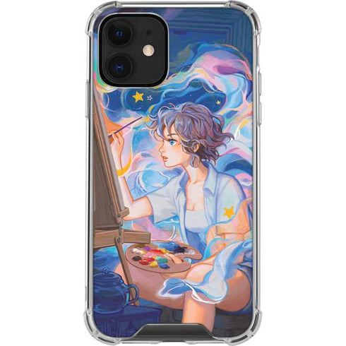 Rainbow Anime Artist Painter by Ivy Dolamore iPhone 12 Clear Case