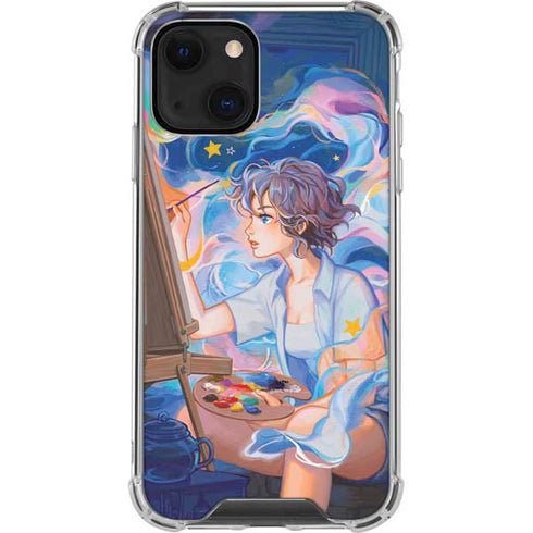Rainbow Anime Artist Painter by Ivy Dolamore iPhone 14 Plus Clear Case
