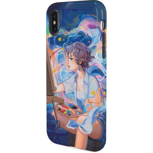 Rainbow Anime Artist Painter by Ivy Dolamore iPhone X Pro Case