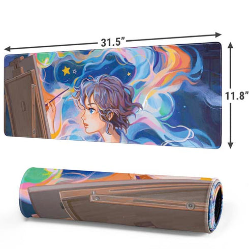 Rainbow Anime Artist Painter by Ivy Dolamore Gaming Mouse Pad