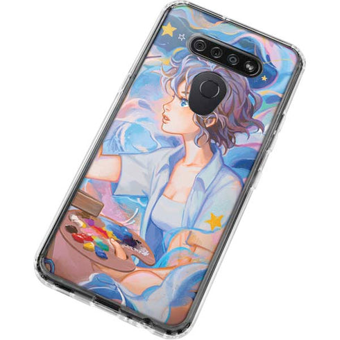Rainbow Anime Artist Painter by Ivy Dolamore LG K51/Q51 Clear Case