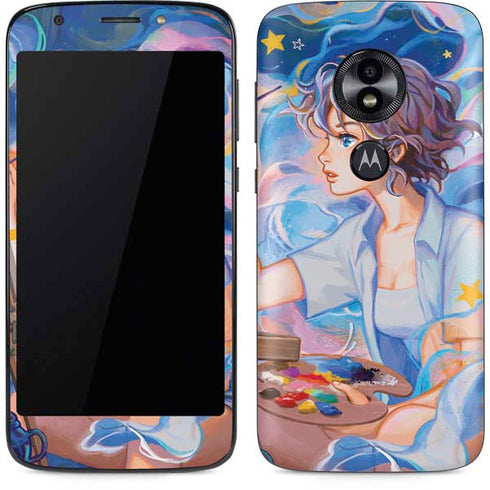 Rainbow Anime Artist Painter by Ivy Dolamore Moto E5 Play Skin