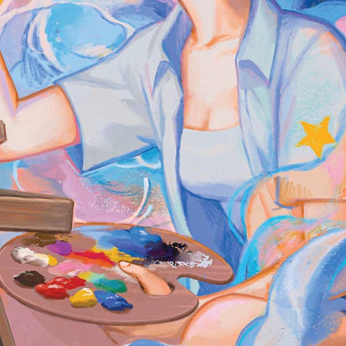 Rainbow Anime Artist Painter by Ivy Dolamore Moto E5 Play Skin