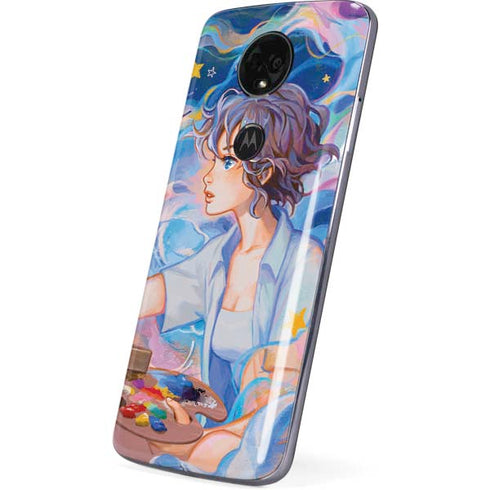 Rainbow Anime Artist Painter by Ivy Dolamore Moto E5 Plus Skin