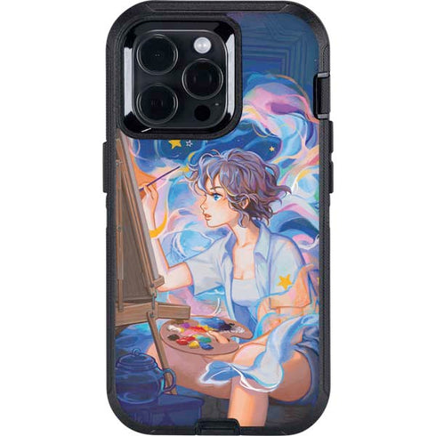Rainbow Anime Artist Painter by Ivy Dolamore Otterbox Defender iPhone Skin