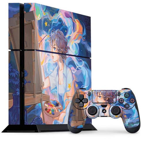 Rainbow Anime Artist Painter by Ivy Dolamore PS4 Console and Controller Bundle Skin