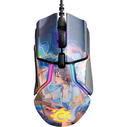 Rainbow Anime Artist Painter by Ivy Dolamore SteelSeries Rival 600 Gaming Mouse Skin