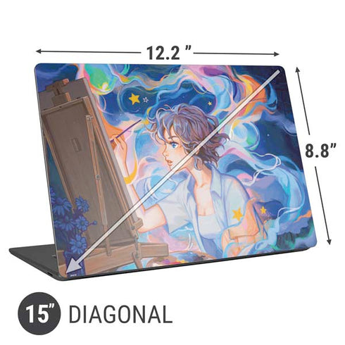 Rainbow Anime Artist Painter by Ivy Dolamore Universal Laptop 15in (12.2 x 8.8in) Skin