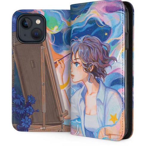 Rainbow Anime Artist Painter by Ivy Dolamore iPhone 15 Plus Folio Case