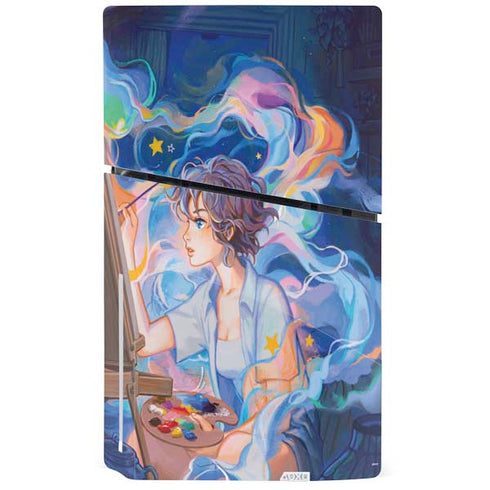 Rainbow Anime Artist Painter by Ivy Dolamore PS5 Slim Disk Console Skin