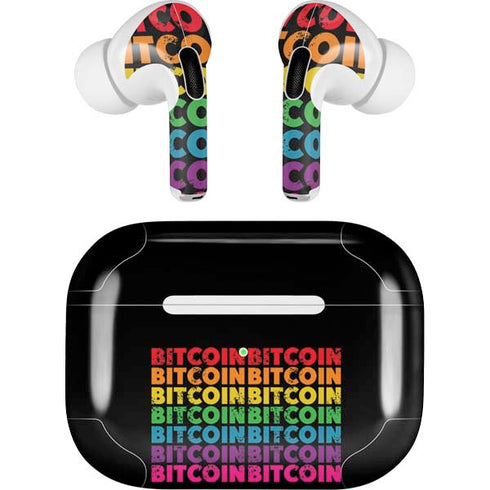 Rainbow Bitcoin AirPods Pro 2nd Gen Skin