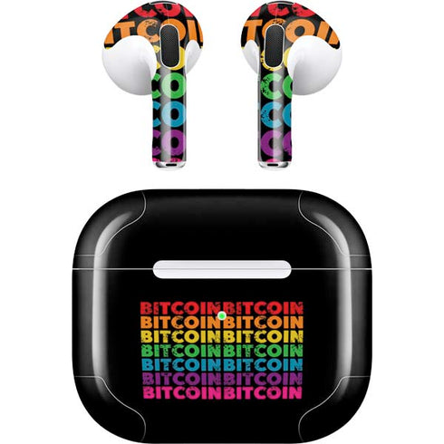 Rainbow Bitcoin Apple AirPods (3rd Gen 2021) Skin