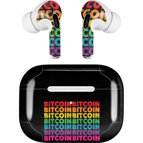 Rainbow Bitcoin Apple AirPods Pro Skin