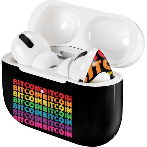 Rainbow Bitcoin Apple AirPods Pro Skin