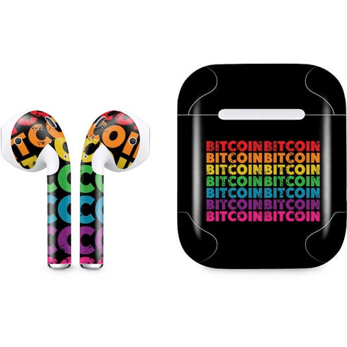 Rainbow Bitcoin Apple AirPods Skin