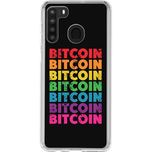 Rainbow Bitcoin Galaxy A21 Clear Case
