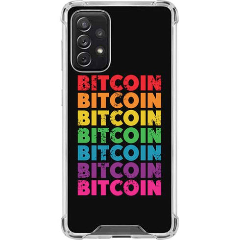 Rainbow Bitcoin Galaxy A72 5G Clear Case