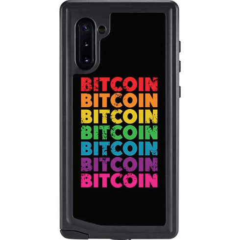 Rainbow Bitcoin Galaxy Note 10 Waterproof Case