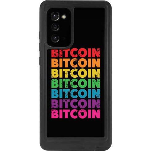 Rainbow Bitcoin Galaxy Note20 5G Waterproof Case