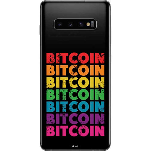 Rainbow Bitcoin Galaxy S10 Plus Skin